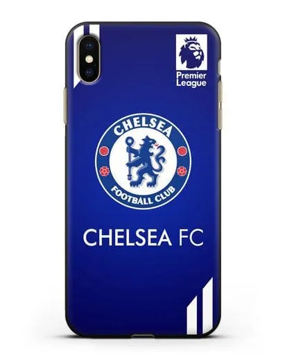 Чехол с логотипом ФК Челси с синим фоном силиконовый для iPhone XS Max