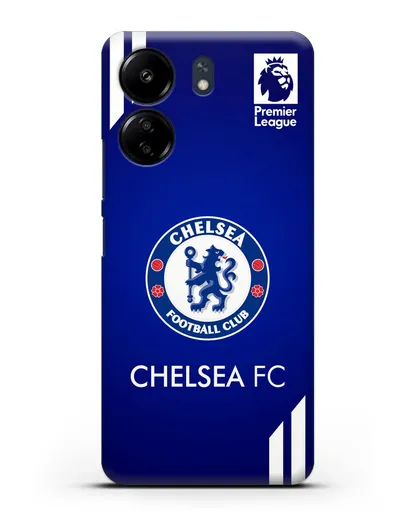 Чехол с логотипом ФК Челси с синим фоном силиконовый для Xiaomi Poco C65