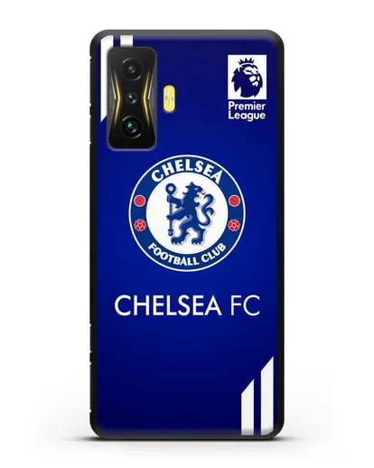 Чехол с логотипом ФК Челси с синим фоном силиконовый для Xiaomi Poco F4 GT