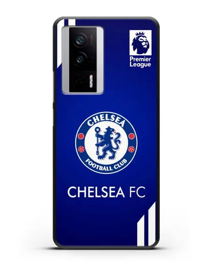 Чехол с логотипом ФК Челси с синим фоном силиконовый для Xiaomi Poco F5 Pro