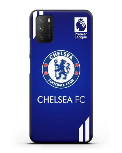 Чехол с логотипом ФК Челси с синим фоном силиконовый для Xiaomi Poco M3