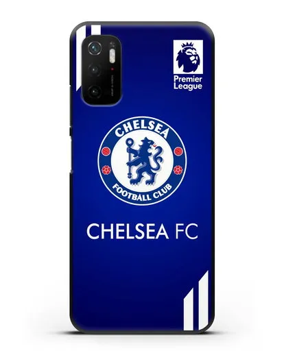 Чехол с логотипом ФК Челси с синим фоном силиконовый для Xiaomi Poco M3 Pro