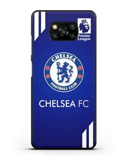Чехол с логотипом ФК Челси с синим фоном силиконовый для Xiaomi Poco X3