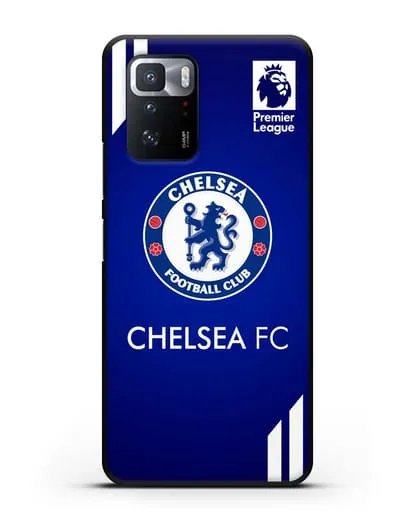 Чехол с логотипом ФК Челси с синим фоном силиконовый для Xiaomi Poco X3 GT