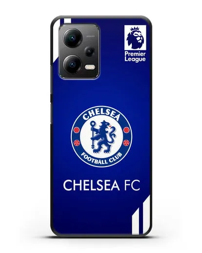 Чехол с логотипом ФК Челси с синим фоном силиконовый для Xiaomi Poco X5