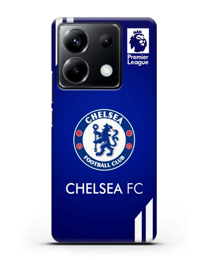 Чехол с логотипом ФК Челси с синим фоном силиконовый для Xiaomi Poco X6