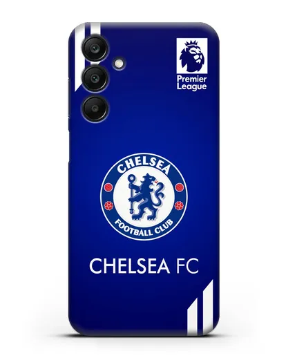 Чехол с логотипом ФК Челси с синим фоном силиконовый для Samsung Galaxy A25 [SM-A256]