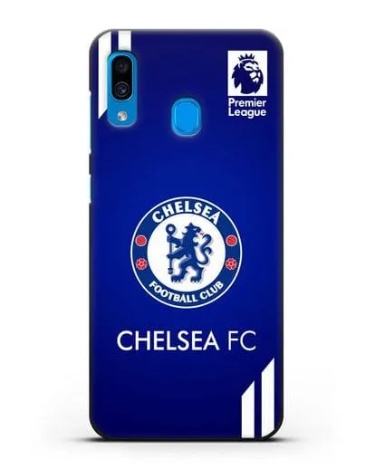 Чехол с логотипом ФК Челси с синим фоном силиконовый для Samsung Galaxy A30 [SM-A305FN]