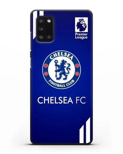 Чехол с логотипом ФК Челси с синим фоном силиконовый для Samsung Galaxy A31 [SM-A315F]