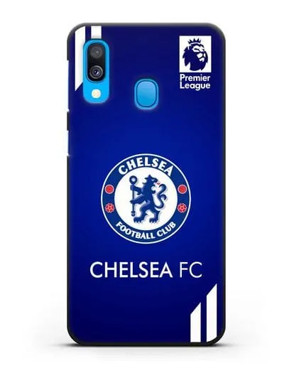 Чехол с логотипом ФК Челси с синим фоном силиконовый для Samsung Galaxy A40 [SM-A405F]