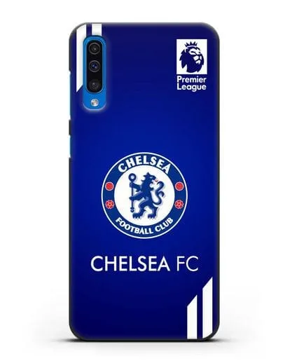Чехол с логотипом ФК Челси с синим фоном силиконовый для Samsung Galaxy A50