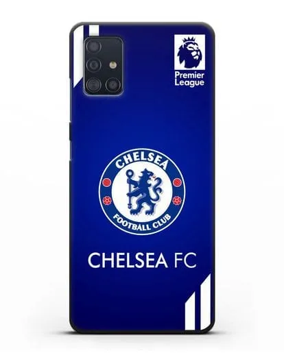 Чехол с логотипом ФК Челси с синим фоном силиконовый для Samsung Galaxy A51 [SM-A515F]