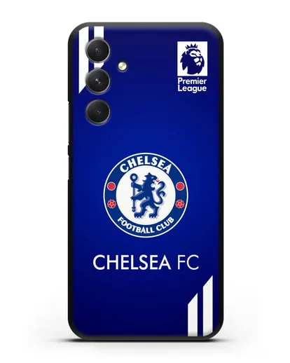 Чехол с логотипом ФК Челси с синим фоном силиконовый для Samsung Galaxy A54 [SM-A536]