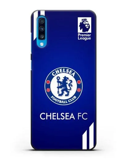 Чехол с логотипом ФК Челси с синим фоном силиконовый для Samsung Galaxy A70 [SM-A705F]