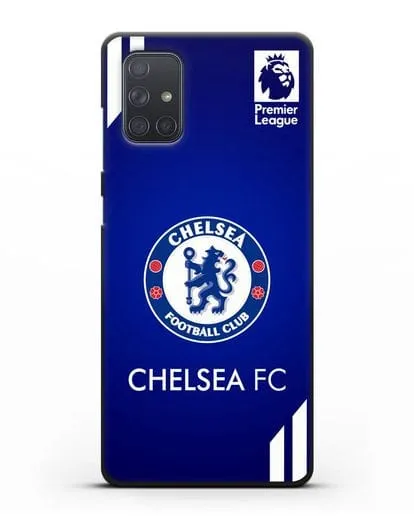 Чехол с логотипом ФК Челси с синим фоном силиконовый для Samsung Galaxy A71 [SM-A715F]