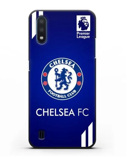 Чехол с логотипом ФК Челси с синим фоном силиконовый для Samsung Galaxy M01 [SM-M015F]
