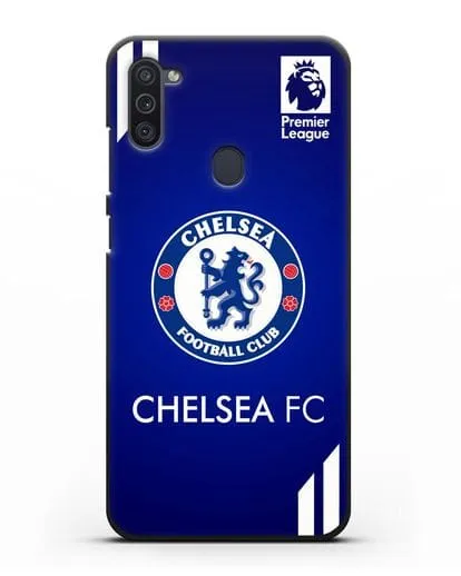 Чехол с логотипом ФК Челси с синим фоном силиконовый для Samsung Galaxy M11 [SM-M115F]