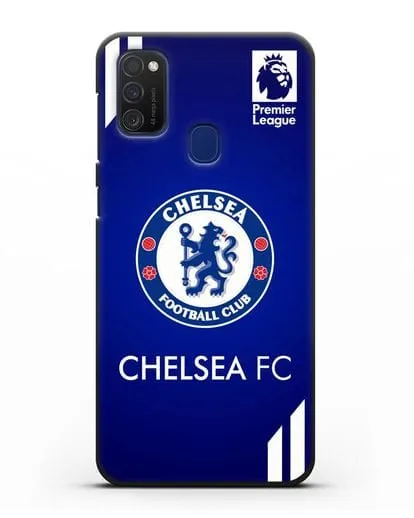 Чехол с логотипом ФК Челси с синим фоном силиконовый для Samsung Galaxy M21 [SM-M215F]