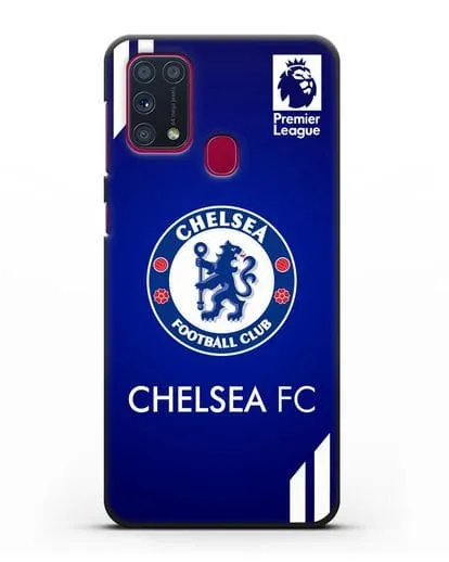 Чехол с логотипом ФК Челси с синим фоном силиконовый для Samsung Galaxy M31 [SM-M315F]