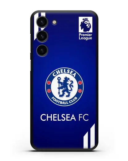 Чехол с логотипом ФК Челси с синим фоном силиконовый для Samsung Galaxy S23 Plus [SM-S916]