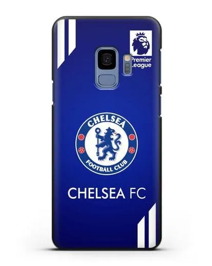 Чехол с логотипом ФК Челси с синим фоном силиконовый для Samsung Galaxy S9 [SM-G960F]