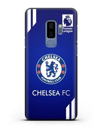 Чехол с логотипом ФК Челси с синим фоном силиконовый для Samsung Galaxy S9 Plus [SM-G965F]