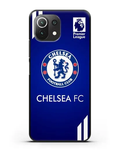 Чехол с логотипом ФК Челси с синим фоном силиконовый для Xiaomi 11 Lite