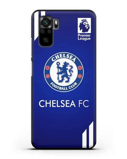 Чехол с логотипом ФК Челси с синим фоном силиконовый для Xiaomi Redmi Note 10