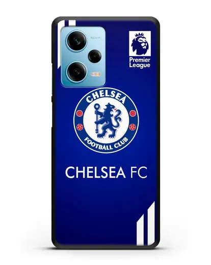 Чехол с логотипом ФК Челси с синим фоном силиконовый для Xiaomi Redmi Note 12 5G
