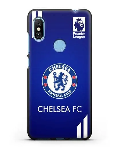 Чехол с логотипом ФК Челси с синим фоном силиконовый для Xiaomi Redmi Note 6 Pro