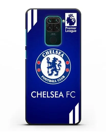 Чехол с логотипом ФК Челси с синим фоном силиконовый для Xiaomi Redmi Note 9