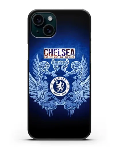 Чехол с рисунком Челси One Life. One Love. One club силиконовый для iPhone 15 Plus