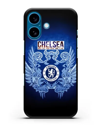 Чехол с рисунком Челси One Life. One Love. One club силиконовый для iPhone 16
