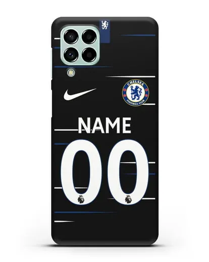 Именной чехол Челси с фамилией и номером (сезон 2018-2019) черная форма силиконовый для Samsung Galaxy M53 [SM-M536]