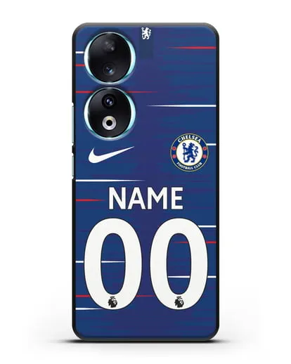 Именной чехол Челси с фамилией и номером (сезон 2018-2019) синяя форма силиконовый для Honor 90