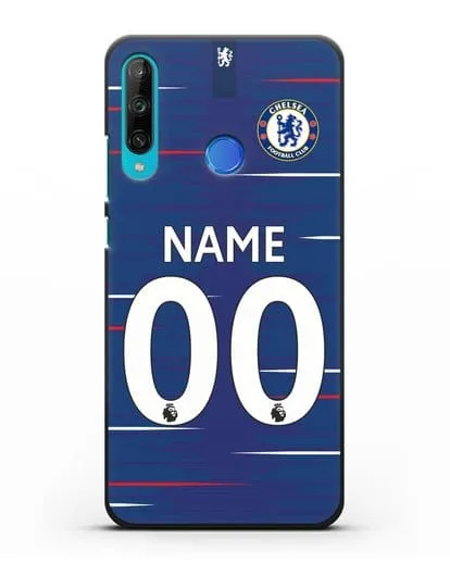 Именной чехол Челси с фамилией и номером (сезон 2018-2019) синяя форма силиконовый для Honor 9C