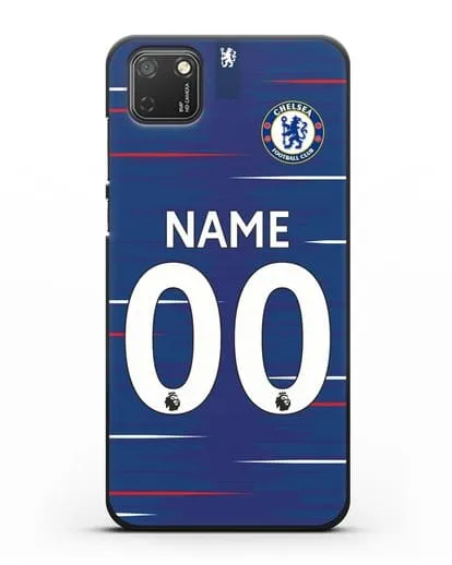 Именной чехол Челси с фамилией и номером (сезон 2018-2019) синяя форма силиконовый для Honor 9S