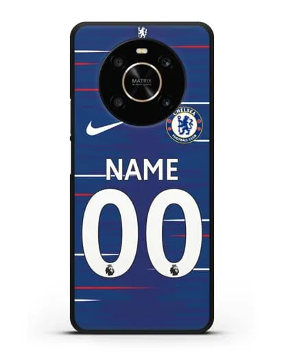 Именной чехол Челси с фамилией и номером (сезон 2018-2019) синяя форма силиконовый для Honor X9