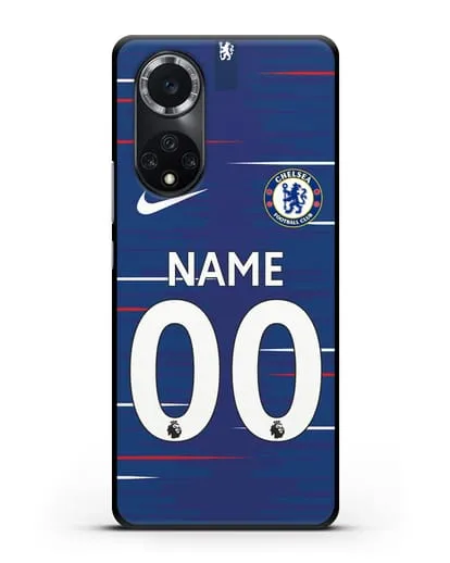 Именной чехол Челси с фамилией и номером (сезон 2018-2019) синяя форма силиконовый для Huawei Nova 9