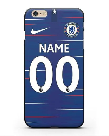Именной чехол Челси с фамилией и номером (сезон 2018-2019) синяя форма силиконовый для iPhone 6 Plus