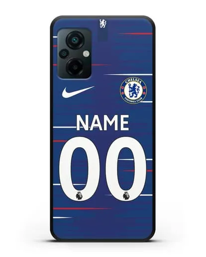 Именной чехол Челси с фамилией и номером (сезон 2018-2019) синяя форма силиконовый для Xiaomi Poco M5
