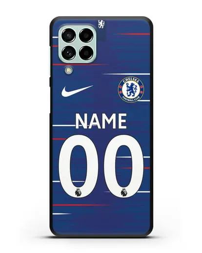 Именной чехол Челси с фамилией и номером (сезон 2018-2019) синяя форма силиконовый для Samsung Galaxy M33 [SM-M336]