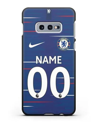 Именной чехол Челси с фамилией и номером (сезон 2018-2019) синяя форма силиконовый для Samsung Galaxy S10e [SM-G970F]