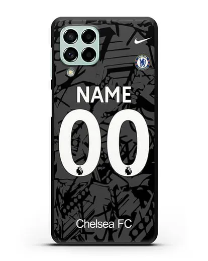 Именной чехол Челси с фамилией и номером (сезон 2019-2020) черная форма силиконовый для Samsung Galaxy M53 [SM-M536]