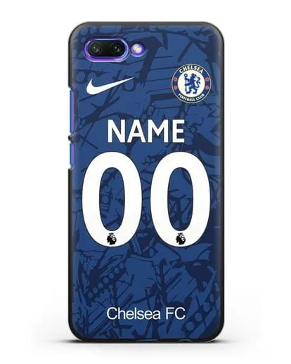 Именной чехол Челси с фамилией и номером (сезон 2019-2020) синяя форма силиконовый для Honor 10