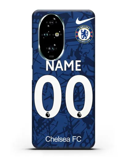 Именной чехол Челси с фамилией и номером (сезон 2019-2020) синяя форма силиконовый для Honor 200 Pro
