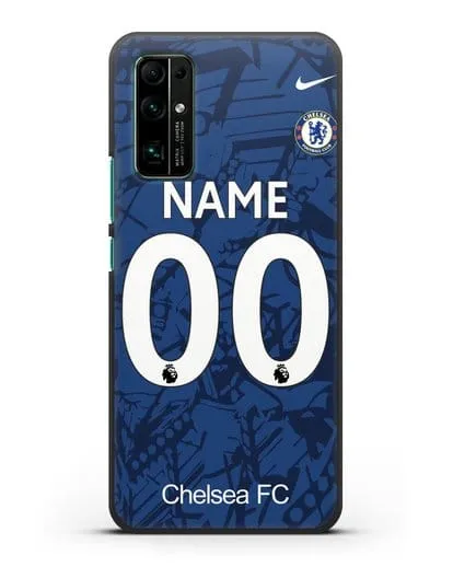 Именной чехол Челси с фамилией и номером (сезон 2019-2020) синяя форма силиконовый для Honor 30