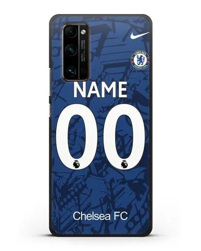 Именной чехол Челси с фамилией и номером (сезон 2019-2020) синяя форма силиконовый для Honor 30 Pro Plus