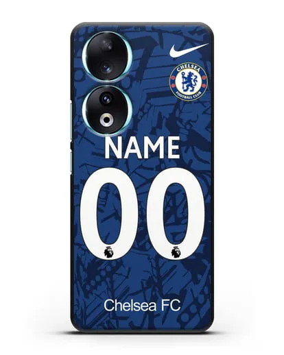 Именной чехол Челси с фамилией и номером (сезон 2019-2020) синяя форма силиконовый для Honor 90