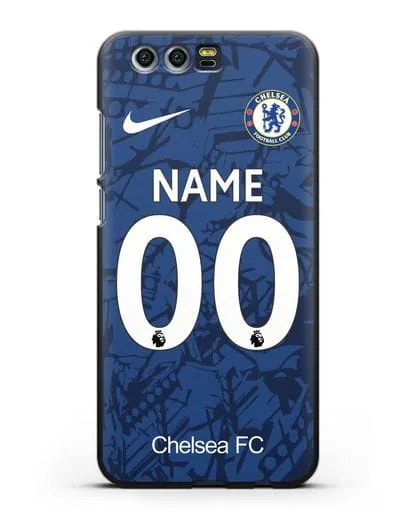Именной чехол Челси с фамилией и номером (сезон 2019-2020) синяя форма силиконовый для Honor 9